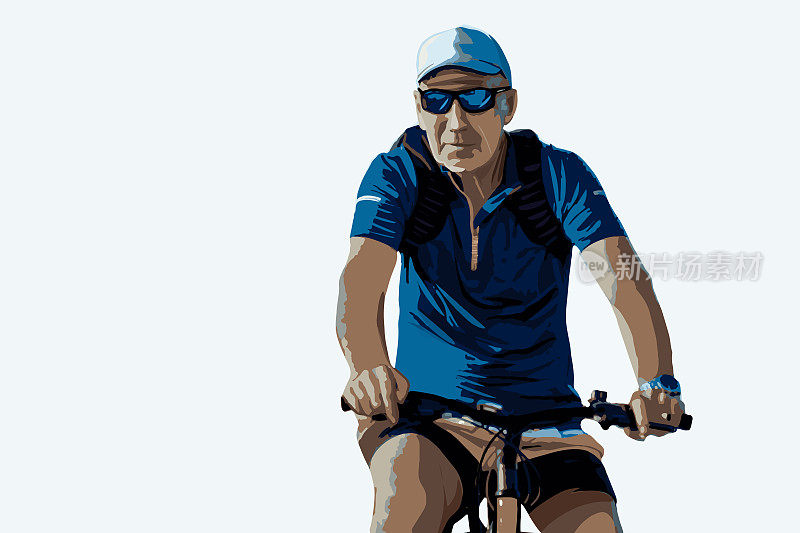 活跃的老年人骑自行车