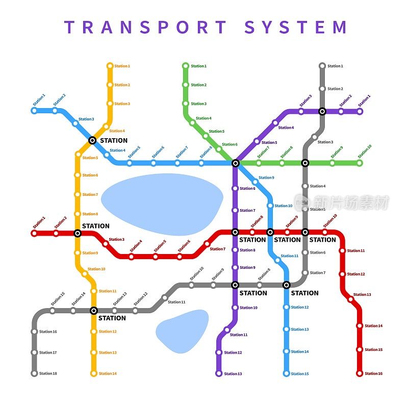 城市地铁、地铁或地下矢量图