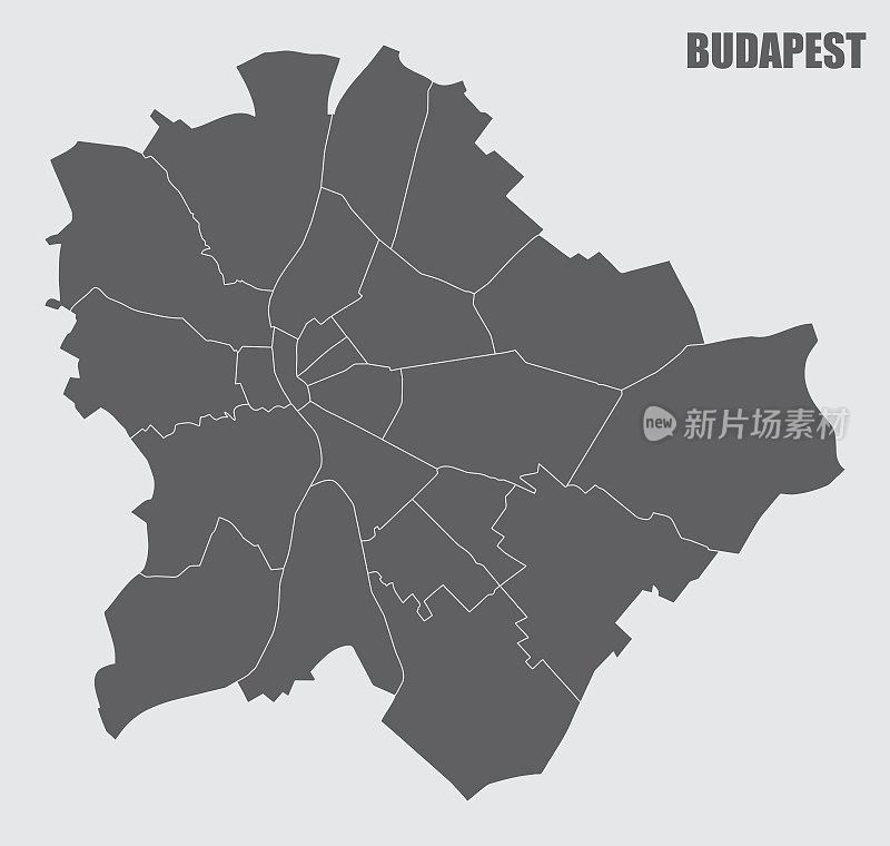 布达佩斯行政地图