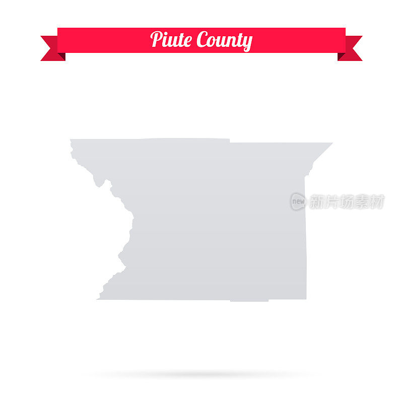 犹他州皮尤特县。白底红旗地图