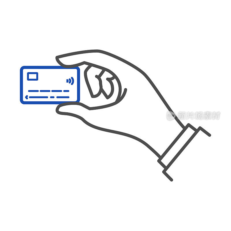 手图标与信用卡。