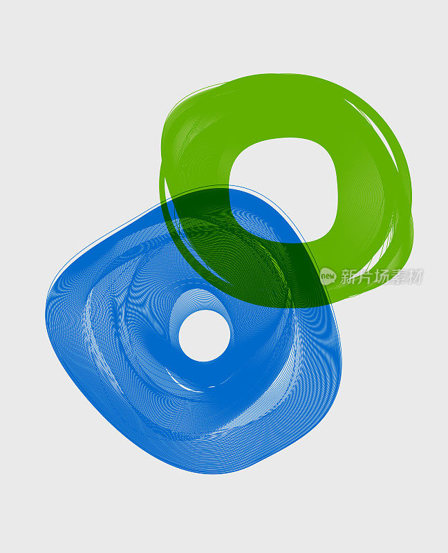 抽象蓝绿曲线椭圆混合线条图案技术背景
