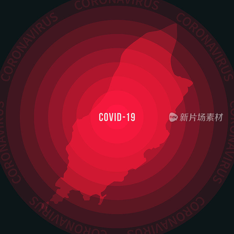 马恩岛COVID-19传播地图。冠状病毒爆发