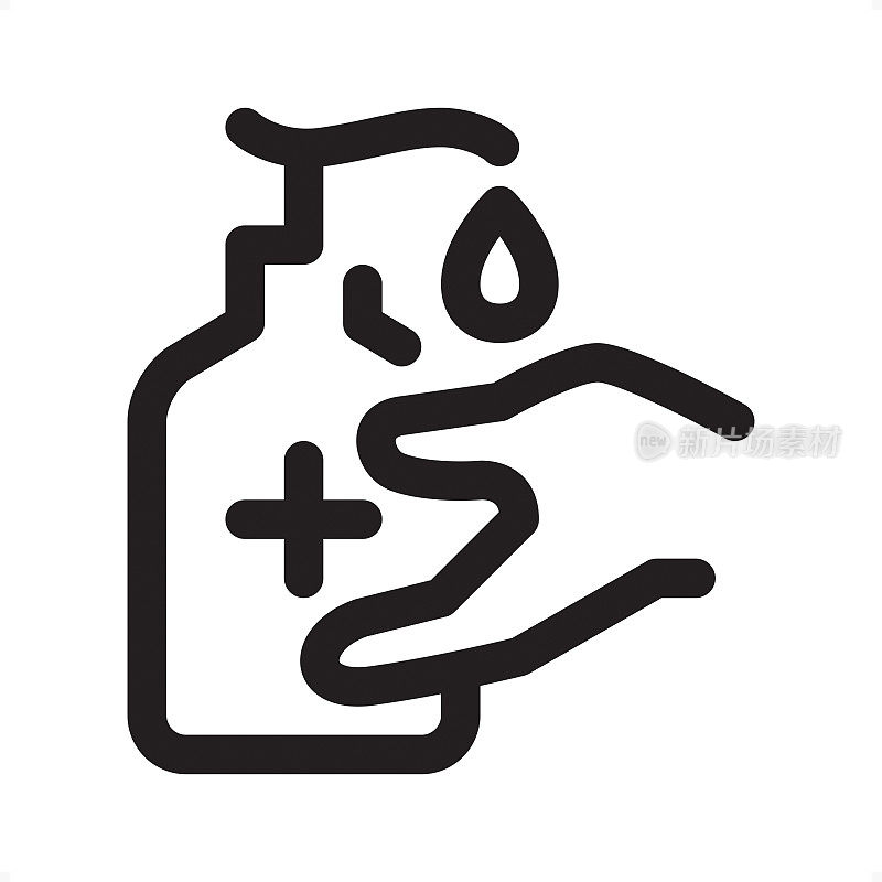 液体洗手液-轮廓图标-像素完美标志