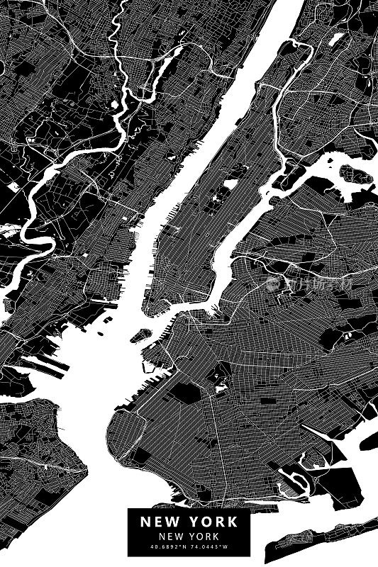 纽约城市矢量地图