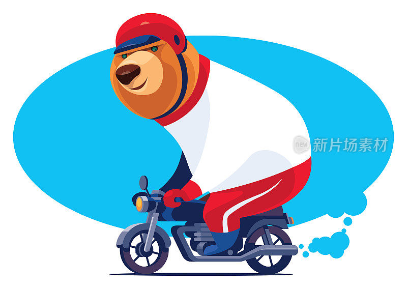 欢快的摩托车熊