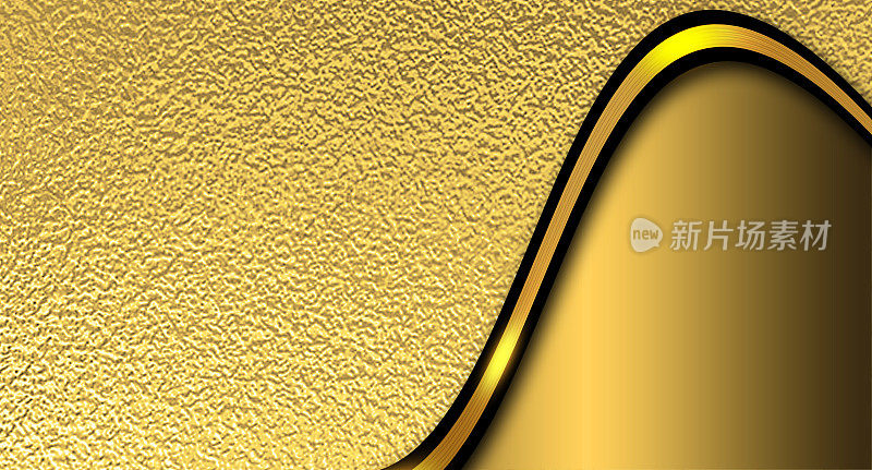 金色的设计背景与装饰曲线线和地方的文字。