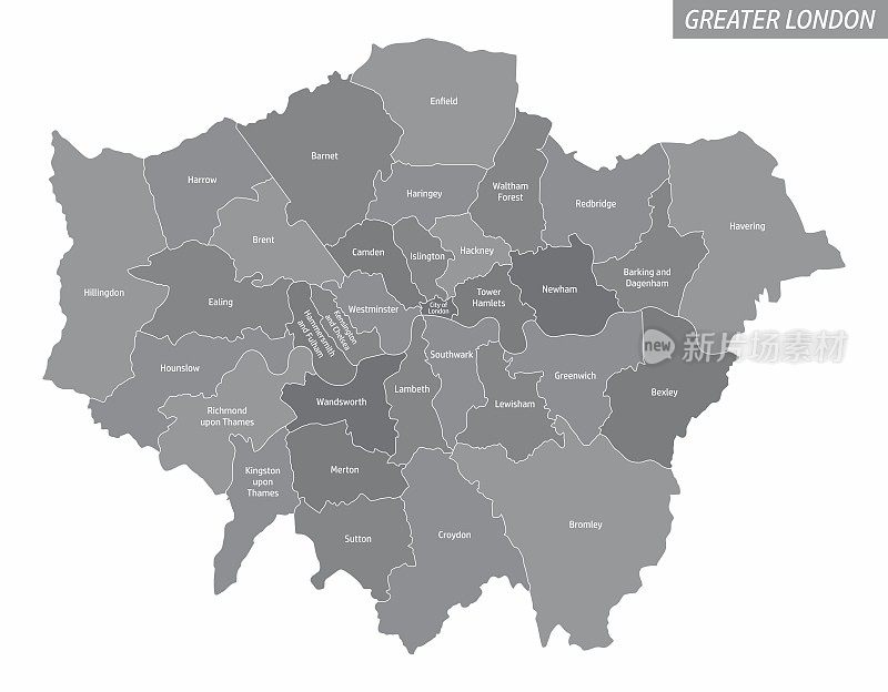 大伦敦行政地图