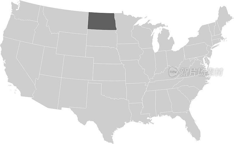 北达科塔州地图