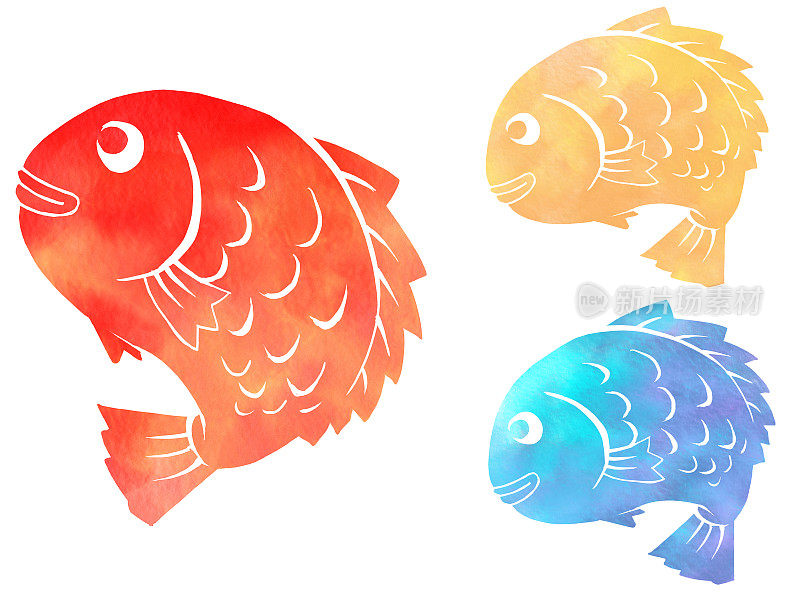 用水彩画的鱼。