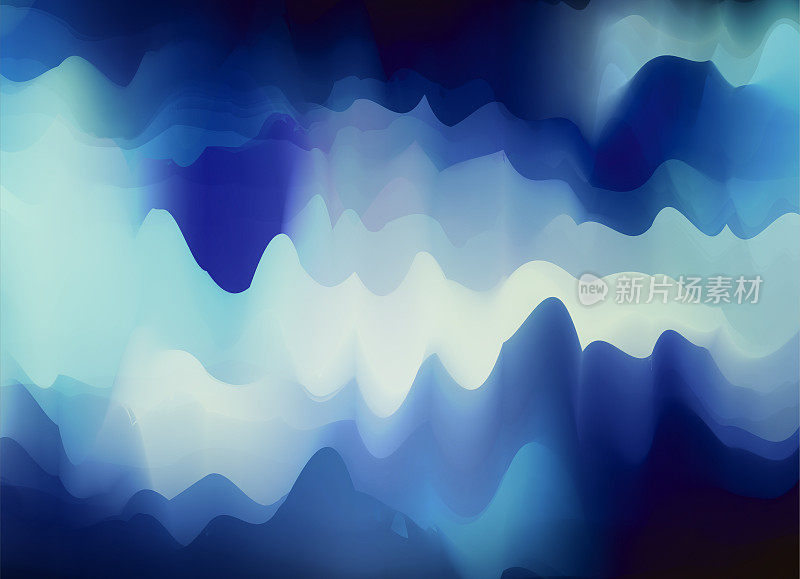 矢量水彩水墨山形图案，流动液体效果抽象背景插图