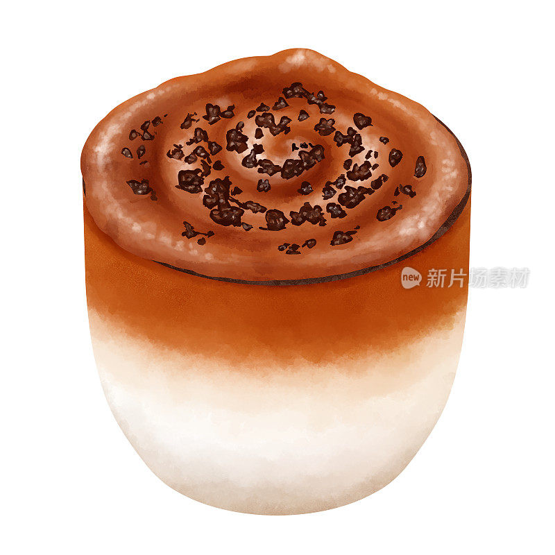 韩国时尚食品Dalgona咖啡，生泡咖啡