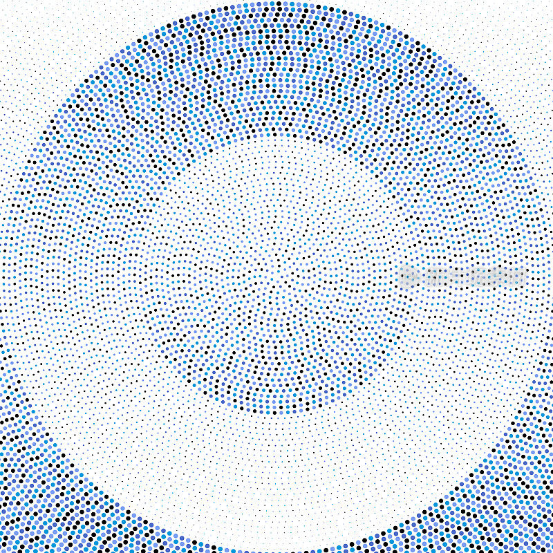 蓝色和黑色半随机圆形“说话者”模式的圆形点
