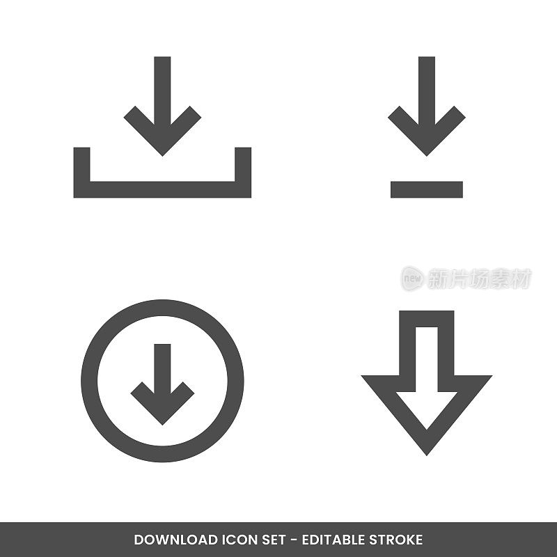 下载图标设置可编辑的笔画矢量设计。