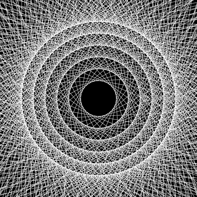 线旋转和触摸黑色球体，复制中间的空间。