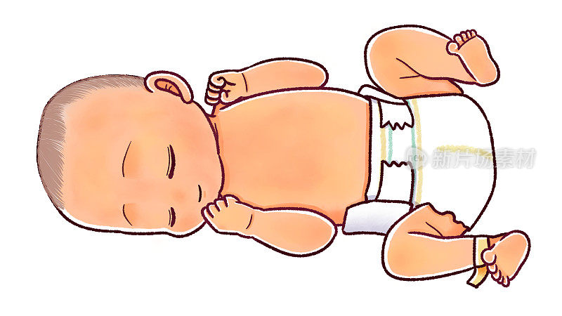 新生儿睡眠插画;新生儿黄疸