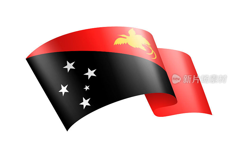 巴布亚新几内亚国旗缎带。巴布亚新几内亚国旗头旗。矢量股票插图