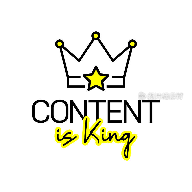 内容为王概念矢量插图。营销、互联网、博客、视频日志。