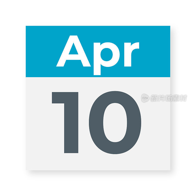 4月10日――日历页。矢量图