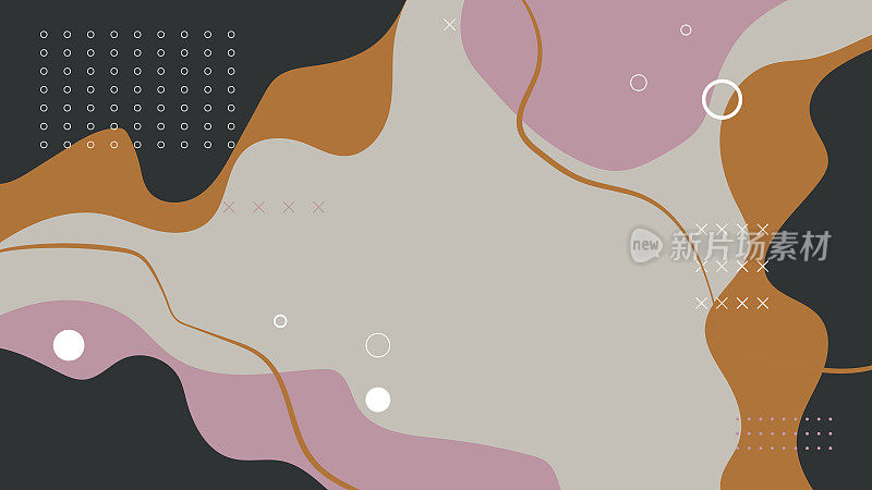 现代液体粉彩抽象背景与几何元素设计