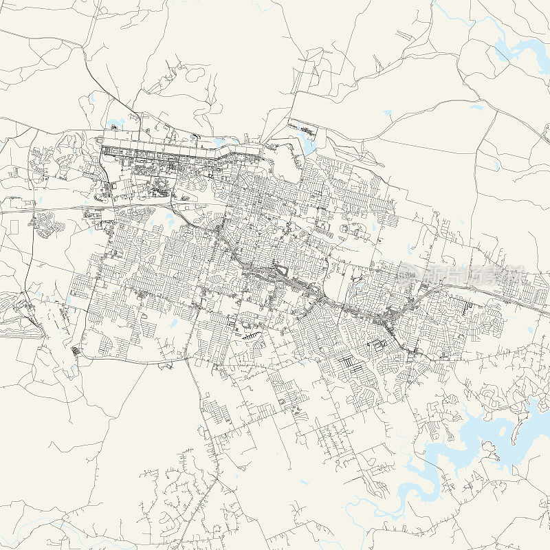 Killeen，德克萨斯州，美国矢量地图