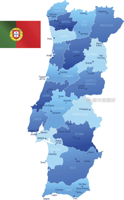 葡萄牙的地图