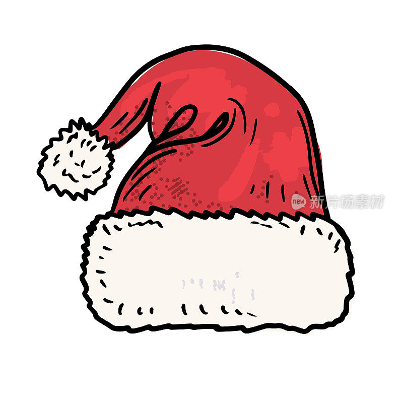 手绘圣诞老人帽