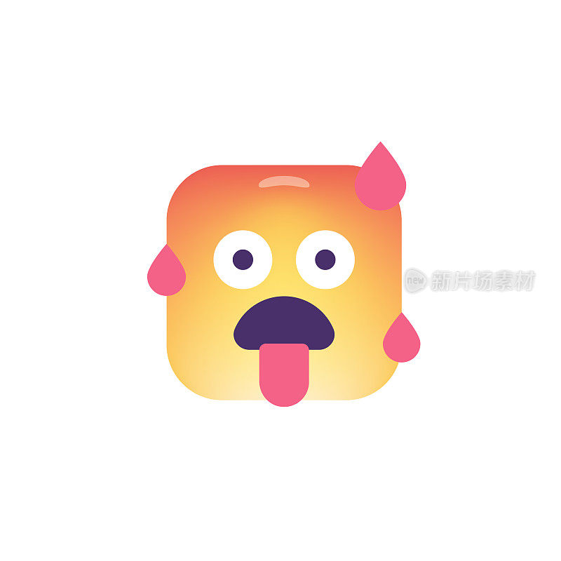 Emoticon设计立方体形状颜色渐变