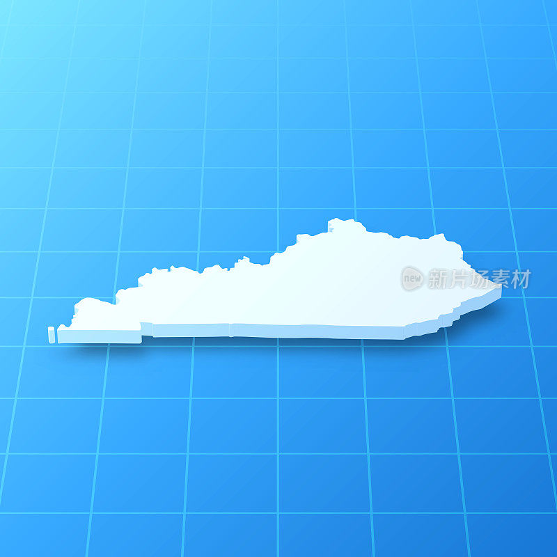 肯塔基州3D地图上的蓝色背景