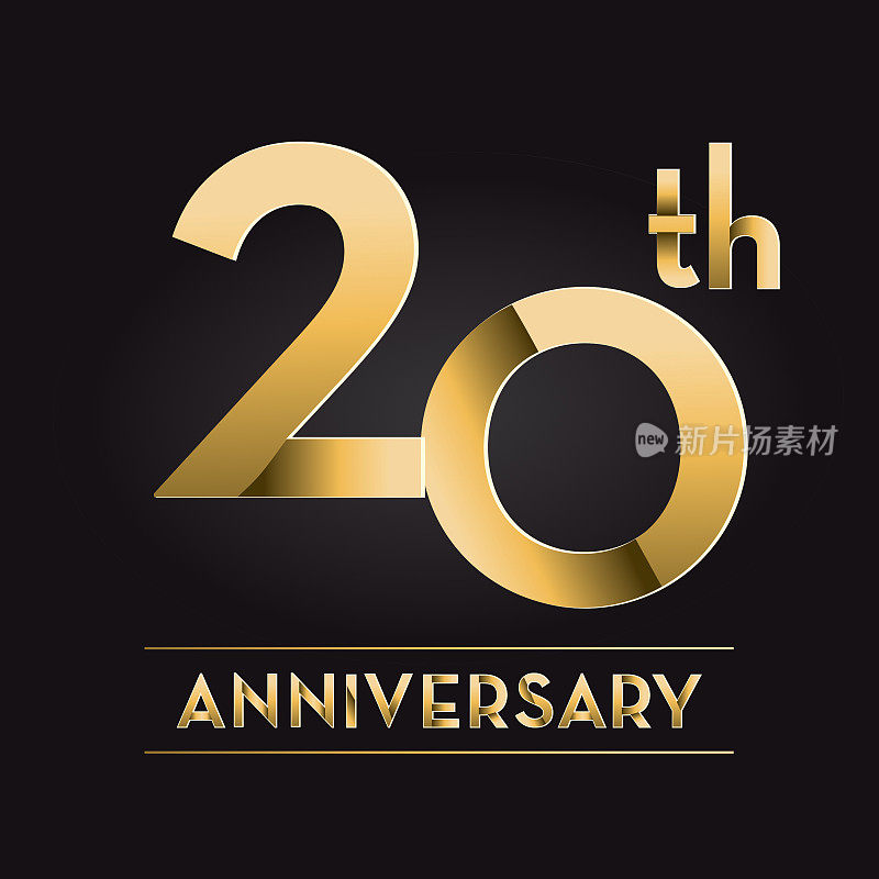 黄金20周年庆典标签设计