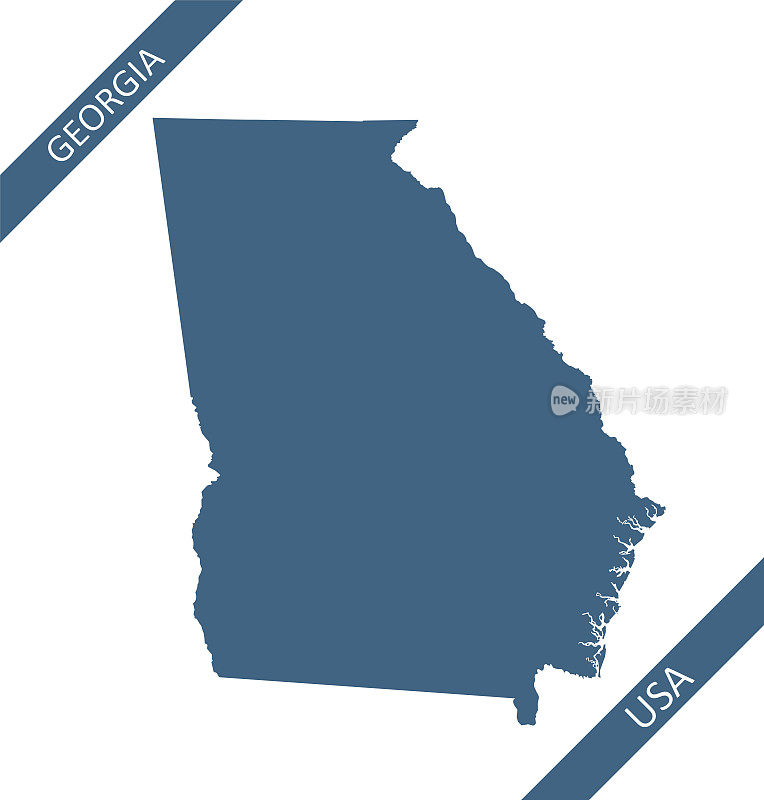 乔治亚州空白地图