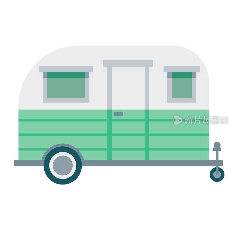 露营拖车图标上透明的背景