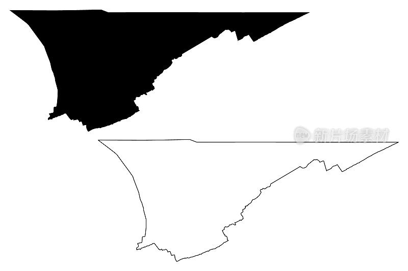 田纳西州汉考克县(美国田纳西州汉考克县，美国，美国)地图矢量插图，草稿示意图汉考克地图
