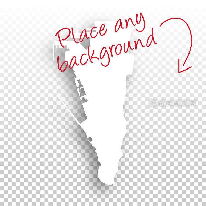 直布罗陀地图设计-空白背景