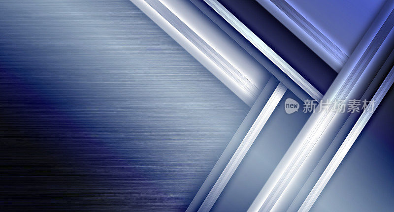 蓝色阴影抽象的金属线高科技背景。