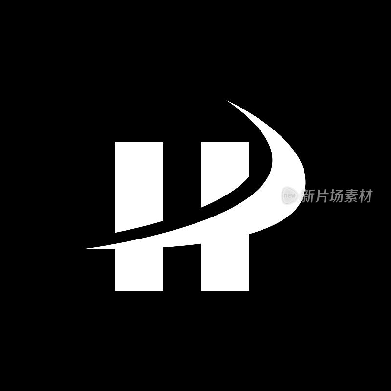 字母H实心标志