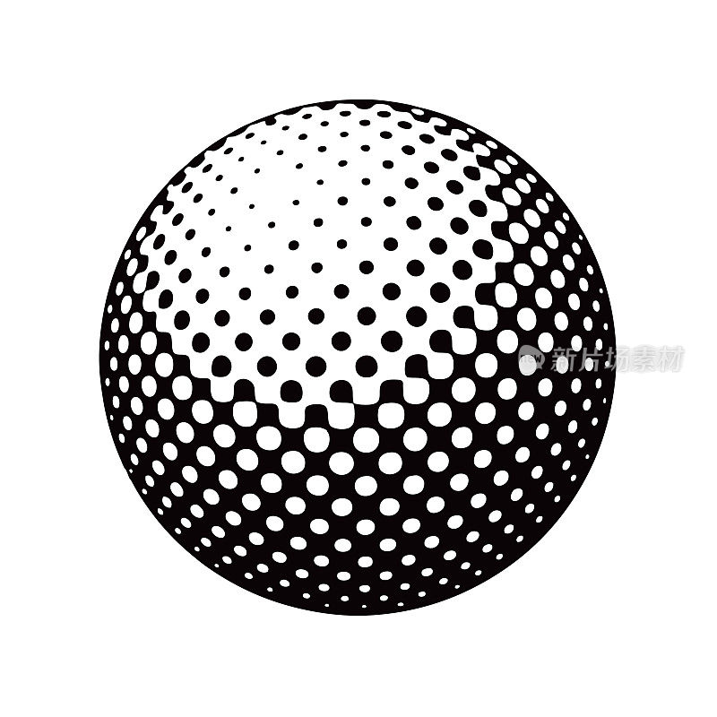 带有方格图案的三维球的线艺术向量