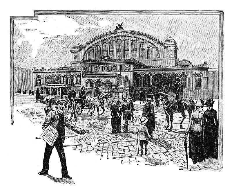 柏林安哈尔特班霍夫火车站，1895年