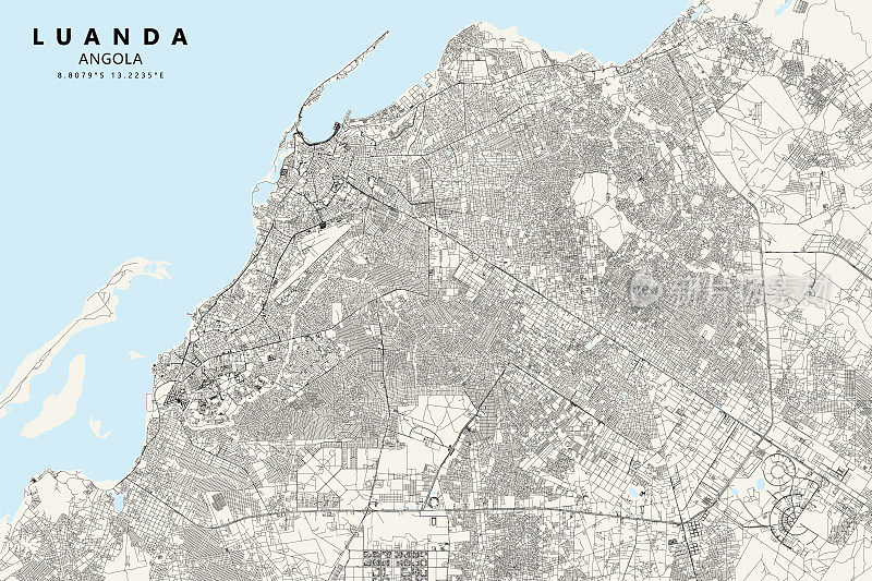 罗安达，安哥拉矢量地图