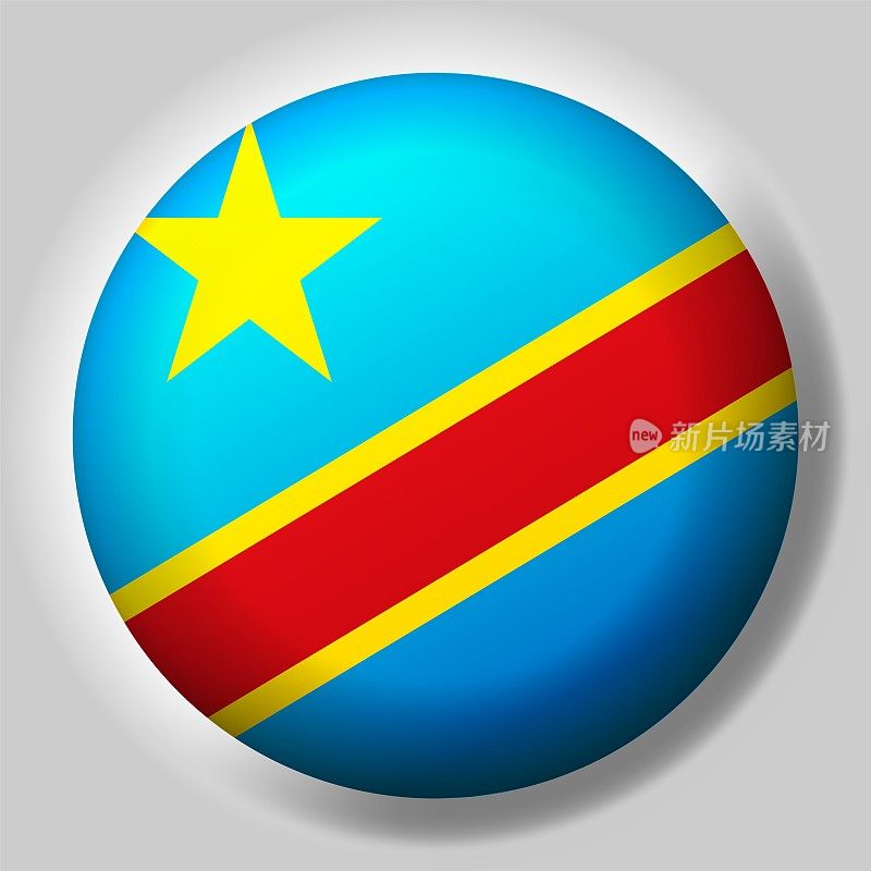 刚果民主共和国国旗按钮