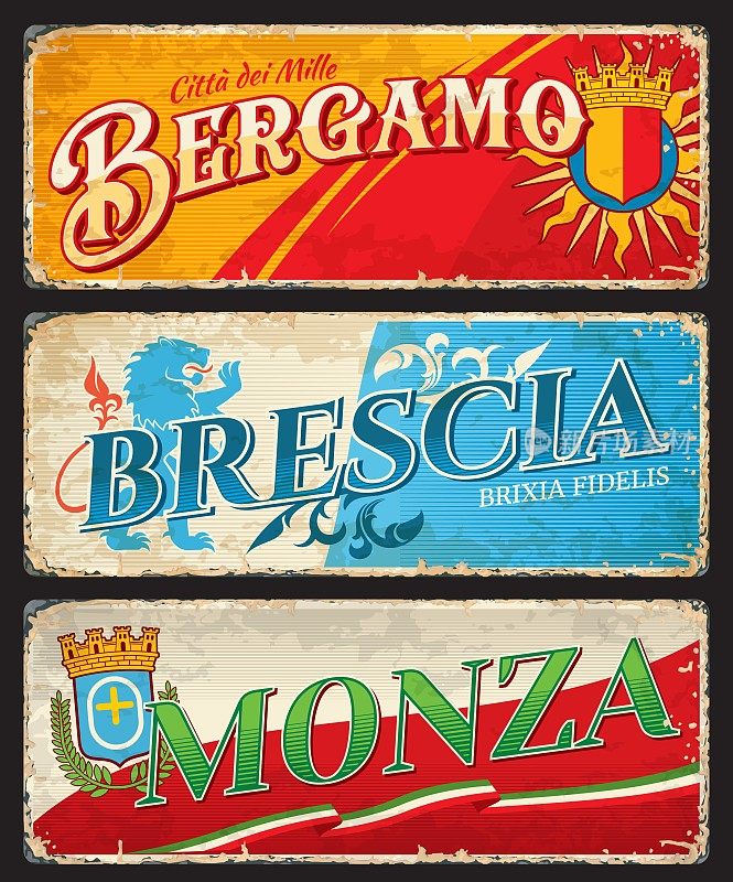 贝加莫，布雷西亚和蒙扎是意大利城市的车牌