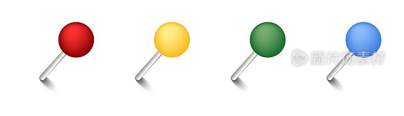 推杆采用红、黄、绿、蓝三色。矢量图