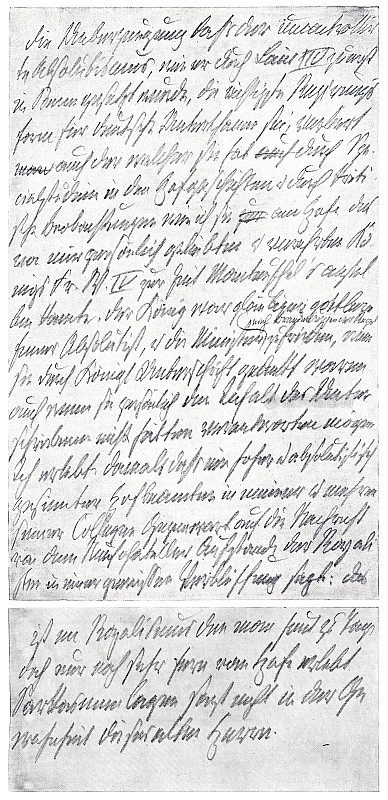 奥托・冯・俾斯麦的笔迹，思想和记忆
