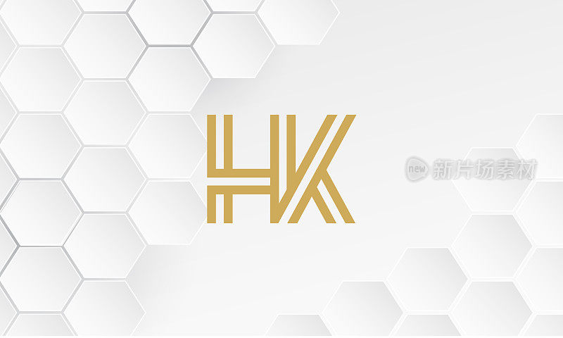 英文字母HK或KH商业标志模板的任何业务