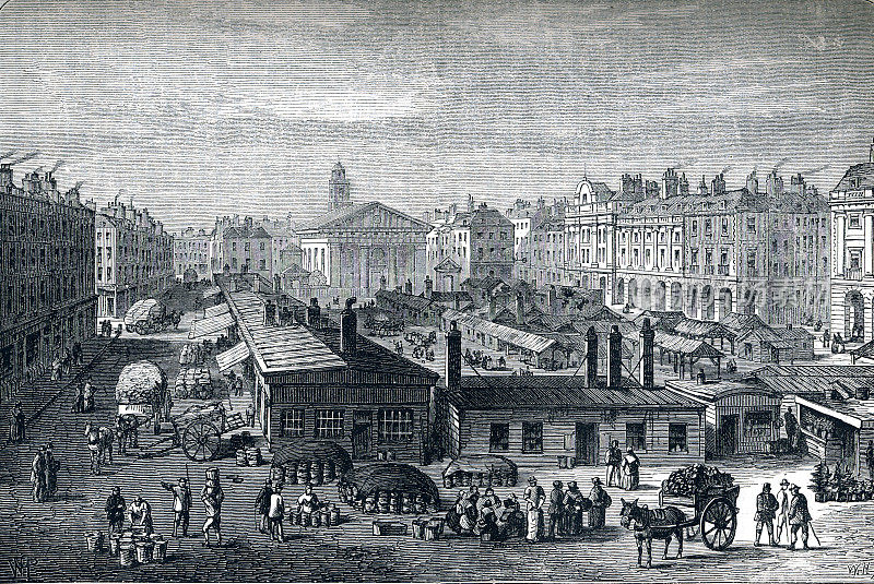 19世纪英国伦敦科文特花园市场