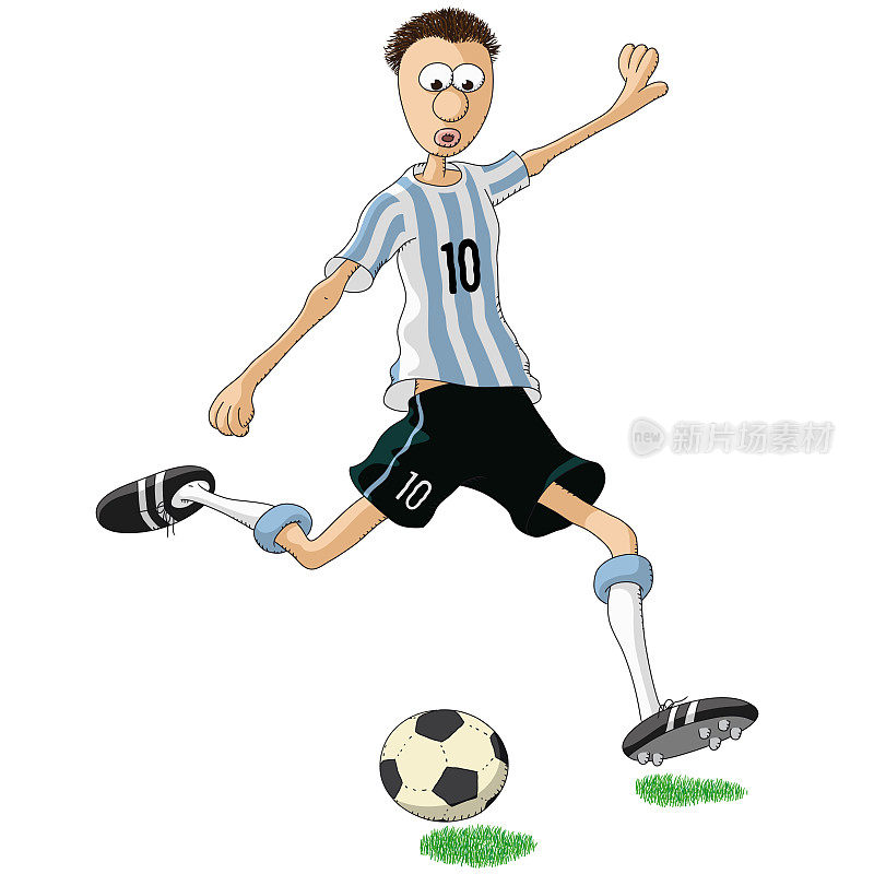 阿根廷足球运动员正在踢球