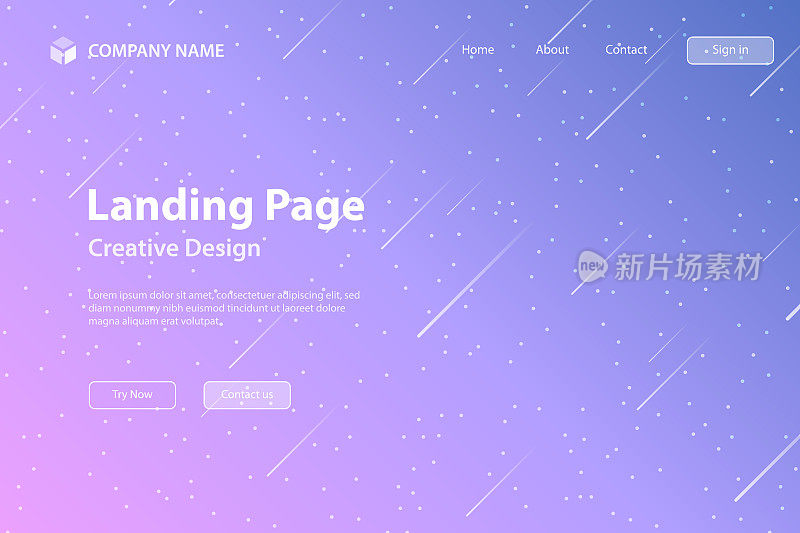 登陆页面模板-新潮的星空与紫色梯度