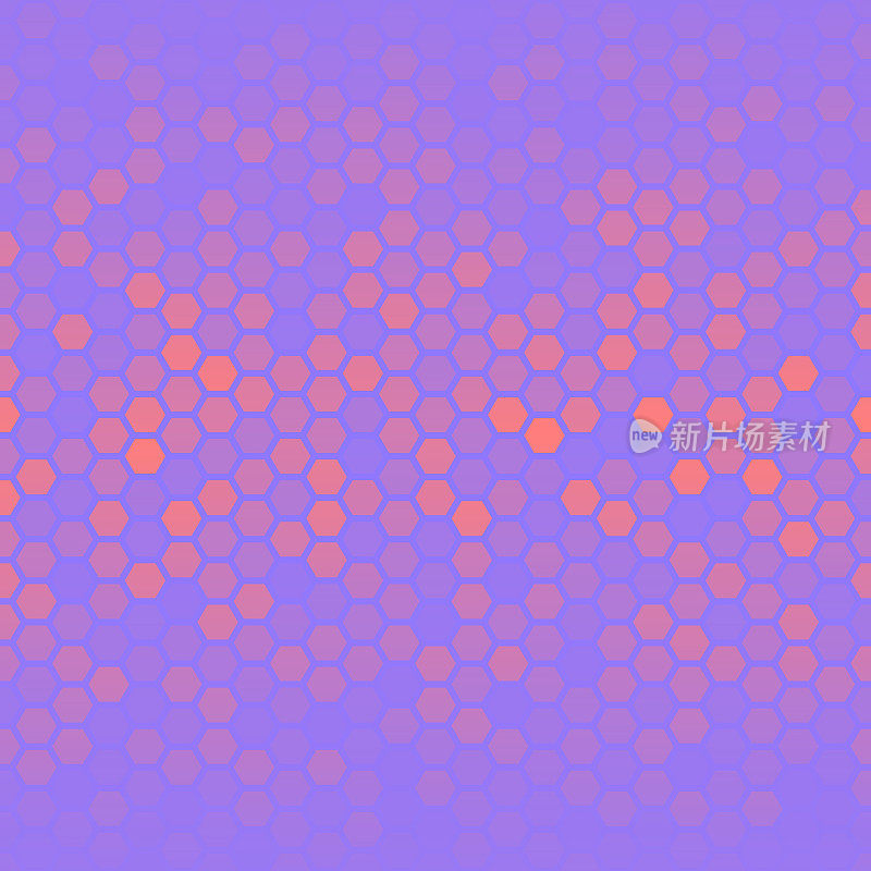 抽象几何背景-六角形马赛克与粉红色的梯度