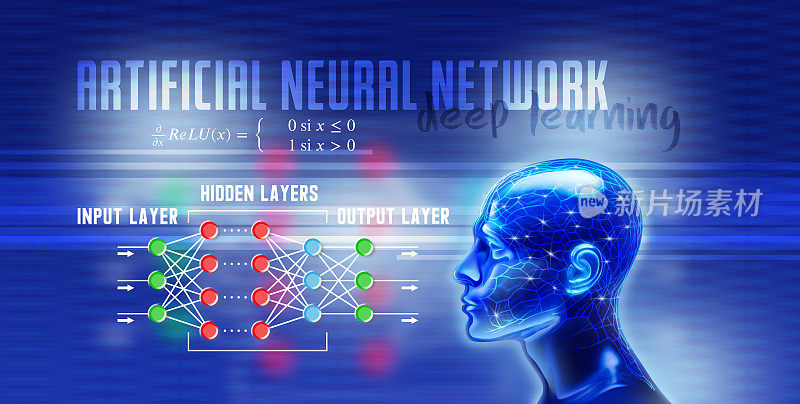 人工神经网络神经元与机器人的深度学习信息图