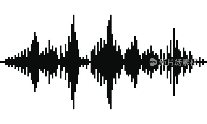 声波矢量。波作为音频均衡器隔离的背景。音频技术。脉冲音乐波形